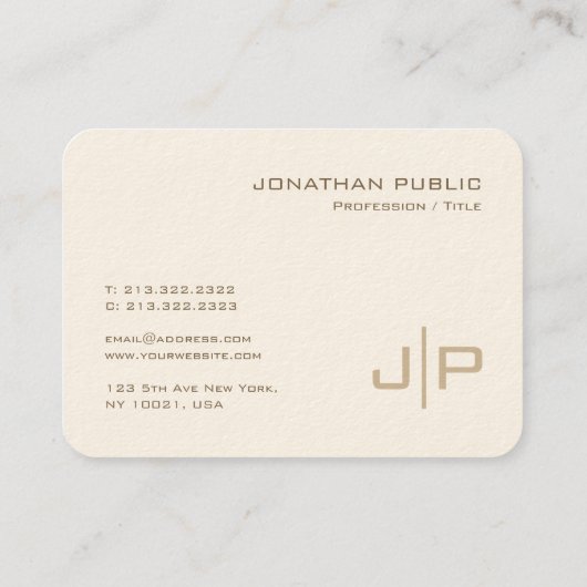 Aangepaste Sjabloon Monogram Mighty Size Luxury Cr Visitekaartje (Achterkant)