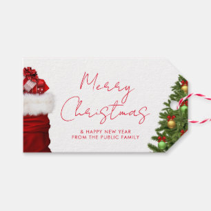 Aangepaste sjabloon Prettig kerstfeest Gelukkig ni Cadeaulabel