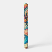 Aangepaste Sjabloon Psychedelic Wavy Print iPhone 16 Hoesje (Linkerkant)