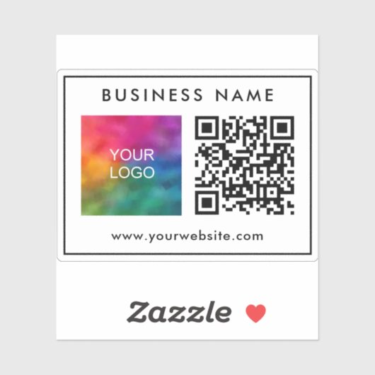 Aangepaste Sjabloon QR Code Tekst Zakelijk Logo St Sticker (Vel)