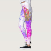Aangepaste Sjabloon roze rode blauwe gele groene k Leggings (Links)
