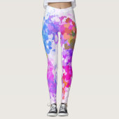 Aangepaste Sjabloon roze rode blauwe gele groene k Leggings (Voorkant)