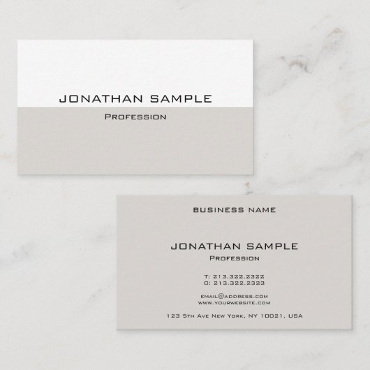 Aangepaste Sjabloon Trendy Modern Elegant Visitekaartje (Voorkant / Achterkant)