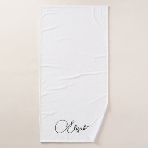 Aangepaste Sjabloon Typografie Naam Zwart Wit Badhanddoek