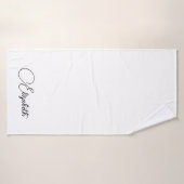 Aangepaste Sjabloon Typografie Naam Zwart Wit Badhanddoek (Badhanddoek)