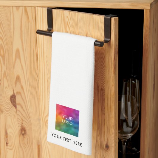 Aangepaste Sjabloon Upload uw zakelijke Logo-tekst Theedoek (Derde Gevouwen)