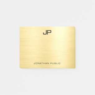 Aangepaste Sjabloon van Monogram Initiaal Gold Kij Post-it® Notes