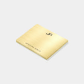 Aangepaste Sjabloon van Monogram Initiaal Gold Kij Post-it® Notes (Schuin)