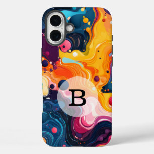 Aangepaste Sjabloon Vibrant Wavy Patroon iPhone 16 Plus Hoesje