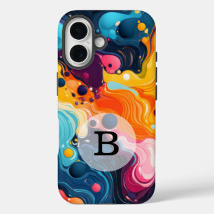 Aangepaste Sjabloon Vibrant Wavy Patroon iPhone 16 Hoesje
