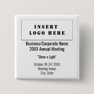 Aangepaste Sjabloon voor Business Promo Meeting Bu Vierkante Button 5,1 Cm