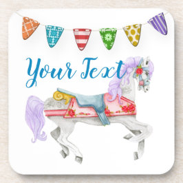 Aangepaste Sjabloon voor carrouselpaarden Bier Onderzetter