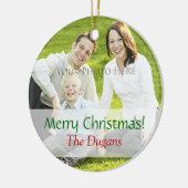 Aangepaste Sjabloon voor kerstfotoversiering Keramisch Ornament (Links)