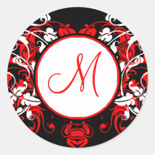 Aangepaste Sjabloon voor monogram envelop voor zeg Ronde Sticker