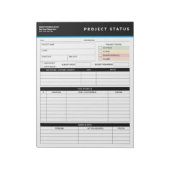 Aangepaste sjabloon voor projectstatusrapport Note Notitieblok (Gedraaid)