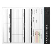 Aangepaste sjabloon voor projectstatusrapport Note Notitieblok (Voorkant)