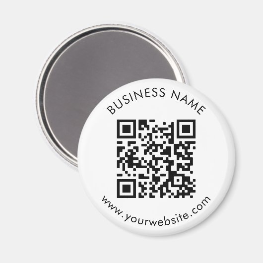 Aangepaste Sjabloon voor tekst met QR-code Magneet (Voorkant / Achterkant)