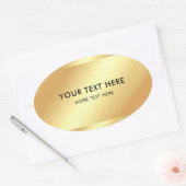 Aangepaste Sjabloon voor zwart en goud Ovale Sticker (Envelop)
