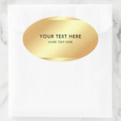 Aangepaste Sjabloon voor zwart en goud Ovale Sticker (Tas)