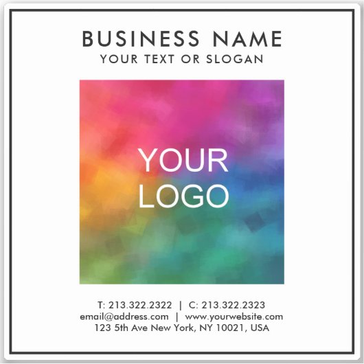 Aangepaste Sjabloon Zakelijke Logo Tekst Wit Klein Sticker (Voorkant)