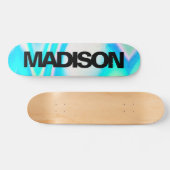 Aangepaste Skateboard naam Turquoise Blue Wave (Horizontaal)
