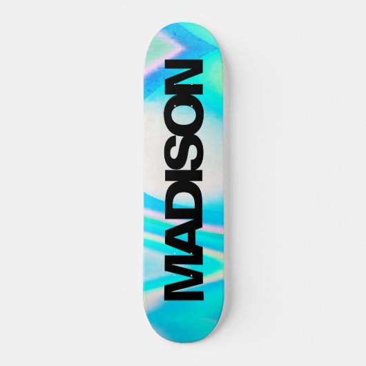 Aangepaste Skateboard naam Turquoise Blue Wave (Voorkant)