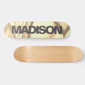 Aangepaste Skateboard Name Gold Yellow Wave (Horizontaal)