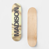 Aangepaste Skateboard Name Gold Yellow Wave (Voorkant)