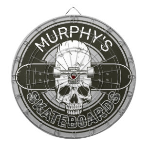 Aangepaste SkaterNAAM Skull Skateboarden Schaats Dartbord