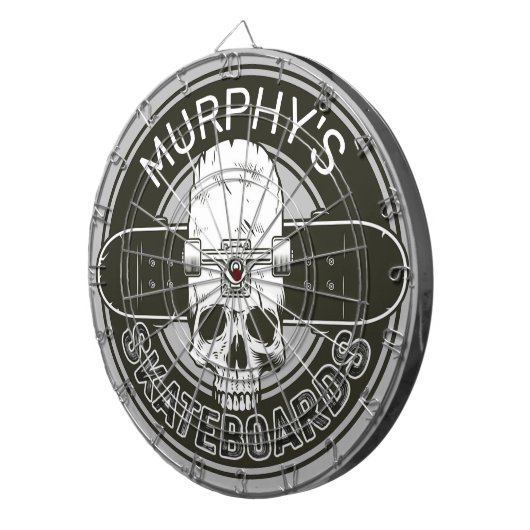 Aangepaste SkaterNAAM Skull Skateboarden Schaats Dartbord (Voorkant Rechts)