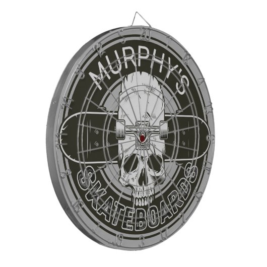 Aangepaste SkaterNAAM Skull Skateboarden Schaats Dartbord (Voorkant Links)