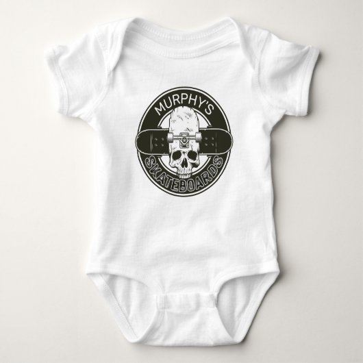 Aangepaste SkaterNAAM Skull Skateboarden Schaats Romper (Voorkant)
