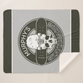 Aangepaste SkaterNAAM Skull Skateboarden Schaats Sherpa Deken (Voorkant (horizontaal))