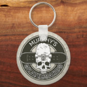 Aangepaste SkaterNAAM Skull Skateboarden Schaats Sleutelhanger (Voorkant)