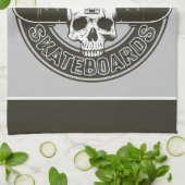 Aangepaste SkaterNAAM Skull Skateboarden Schaats Theedoek (Gevouwen)