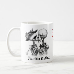 Aangepaste Skelet Koppel Namen Gepersonaliseerd Koffiemok