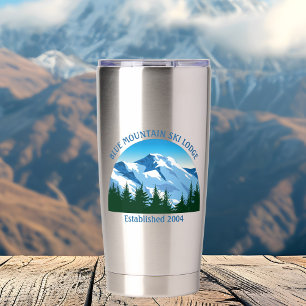 Aangepaste Ski Lodge Winter Resort Snowy Mountain Geïsoleerde Drinkbeker