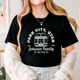Aangepaste Ski Trip-matchingsgroep voor familie en T-shirt