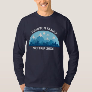 Aangepaste Ski-wintervakantie Lange hoes T-shirt