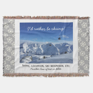 Aangepaste skifoto's op afheuvel Snowflake Cozy Deken