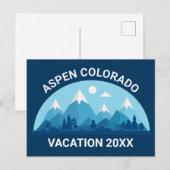 Aangepaste skistad Colorado City Mountain Vacation Briefkaart (Voorkant / Achterkant)