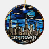 Aangepaste skyline van Chicago Keramisch Ornament (Voorkant)