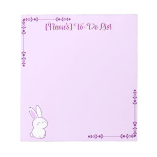Aangepaste Slaap Konijn Kawaii Pastel Paarse Notit Notitieblok