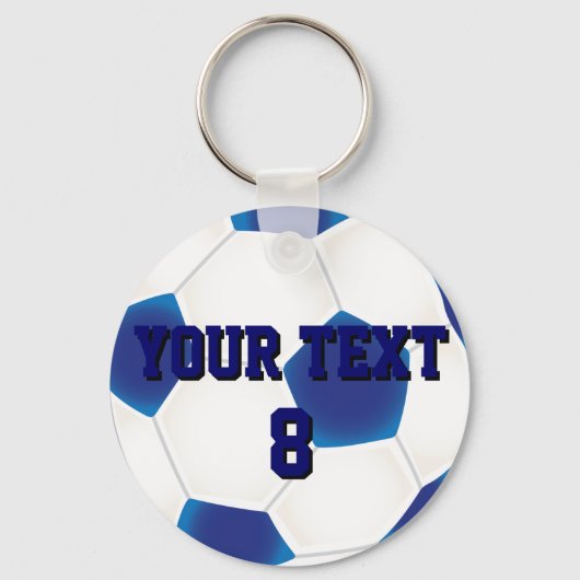 Aangepaste Sleutelhanger blauw Voetbal (Voorkant)