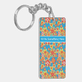 Aangepaste Sleutelhanger: Ditzy Oranje Flowers op Sleutelhanger (Voorkant Links)