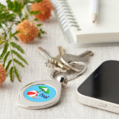 Aangepaste Sleutelhanger met balkbalken en poolpar (Zijkant)
