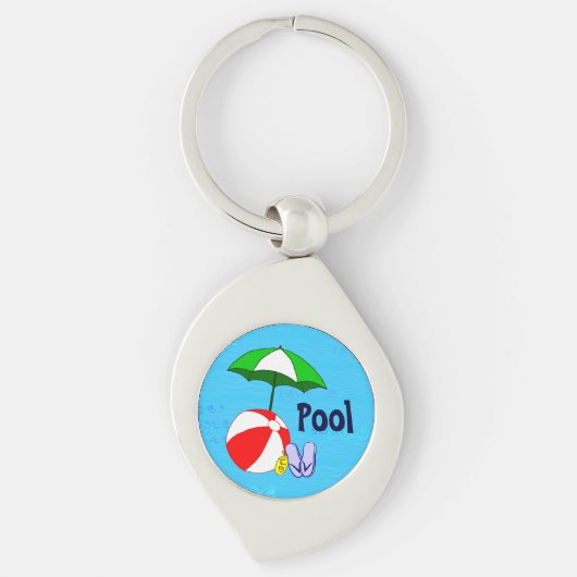 Aangepaste Sleutelhanger met balkbalken en poolpar (Voorkant)