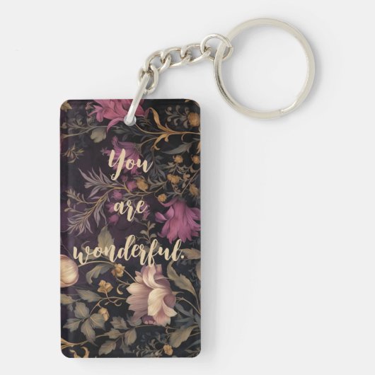 Aangepaste sleutelhanger met bloemenpatroon (achterkant)