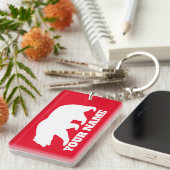 Aangepaste sleutelhanger met groot grilly beer sil (Voorkant Rechts)