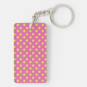Aangepaste Sleutelhanger: Primroses en Polka's op Sleutelhanger (achterkant)